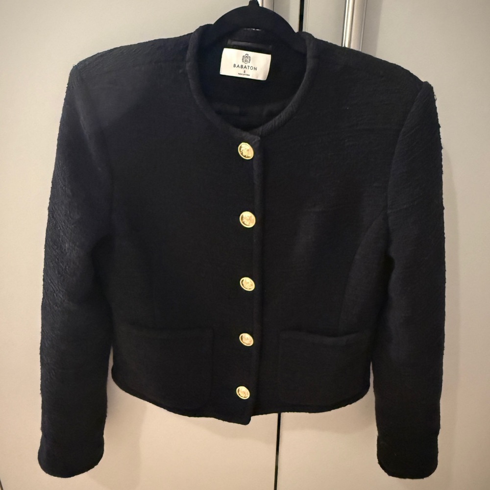 Aritzia Black Blazer with Gold Buttons